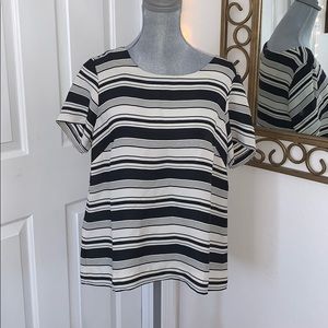 Black and white striped blouse